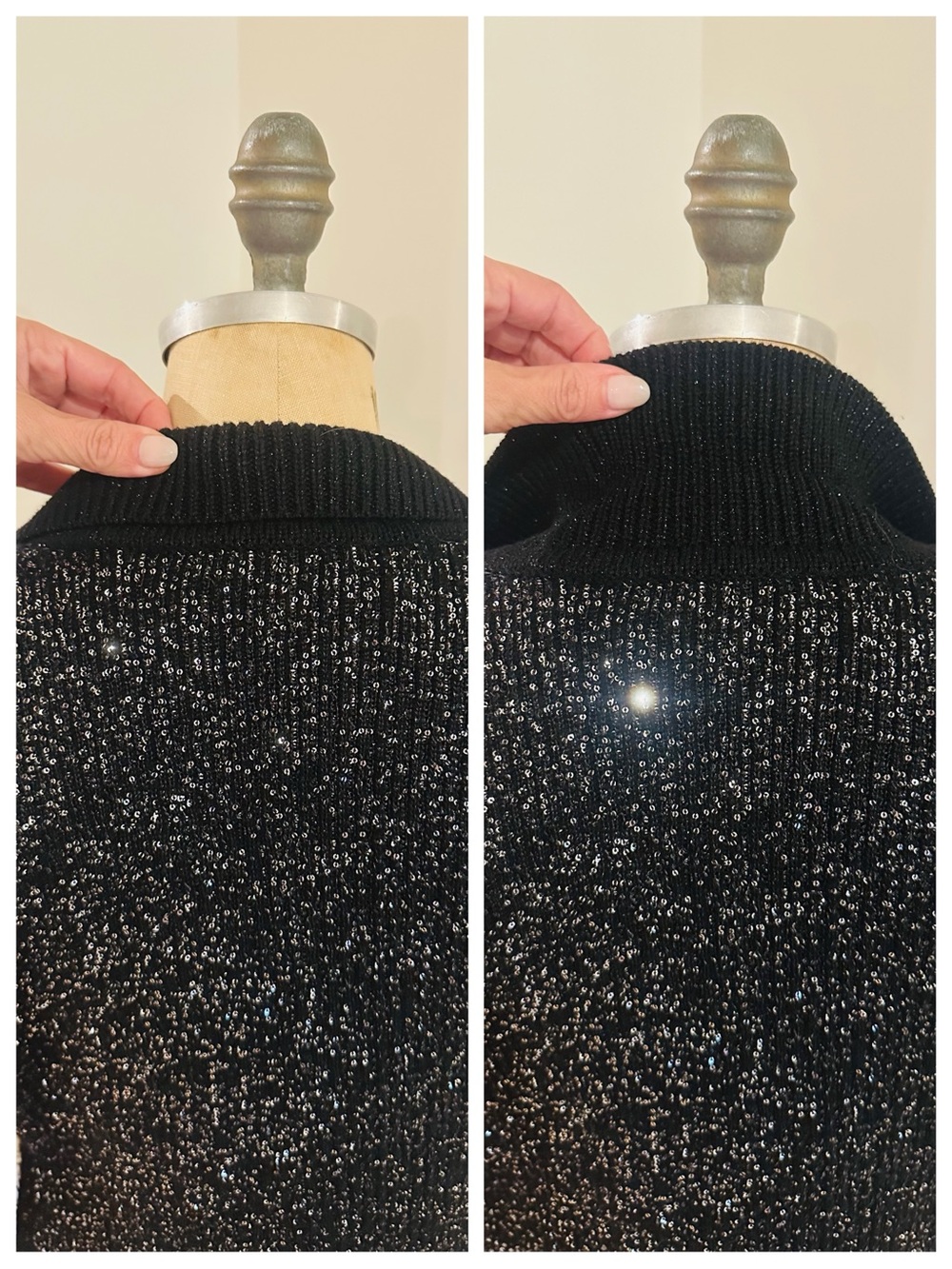 L’AGENCE Leonora Sequin Knit Sweater Blazer in Black - Gorgeous! - Picture 7 of 12